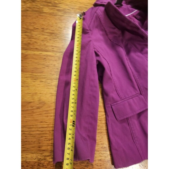 White House Black Market Blazer Size 00 Magenta Pink Cotton Stretch 3/4 Sleeve - Picture 6 of 8